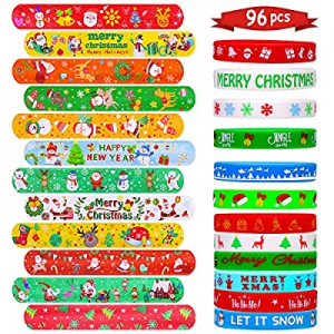 30.0% off Garma 48Pcs Christmas Slap Bracelets Christmas Wristbands Rubber Band Christmas Silicone..