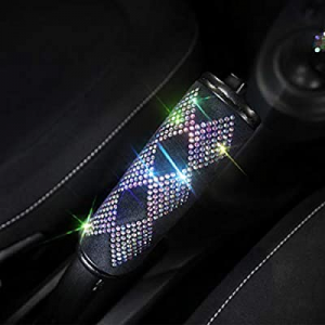Colorful Bling Soft PU Leather Handbrake Cover for Women now 50.0% off , Diamond Crystal Auto Hand..