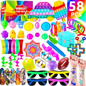 58 Pcs Fidget Toys now 50.0% off , Pop It Fidget Sensory Toys, Pop Its Fidgetget Toys Pack, Bulk F..