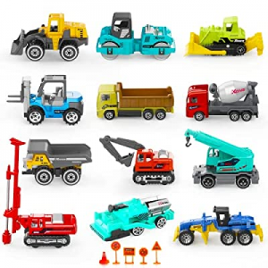 17 Metal Construction Vehicles Toys for Christmas Birthday Gifts Stocking Stuffers Cake Decoration..