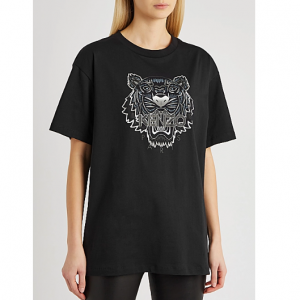 KENZO Black tiger-print 纯棉T恤