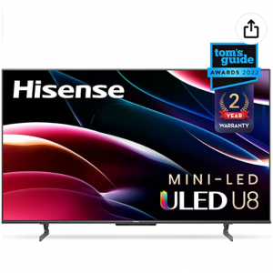 Amazon.com - Hisense 65" U8H QLED Quantum 4K miniLED Google TV 2022款 ，6.4折