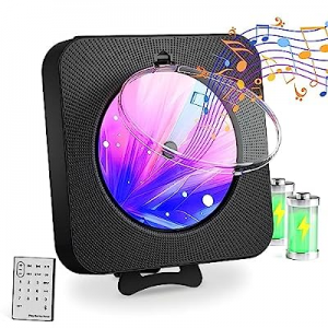 CD Player Portable with Bluetooth 5.0 - Wall Mountable &amp; Desktop, Built-in Dual Speakers, CD Mus