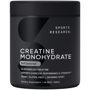 Sports Research Creatine Monohydrate - Gain Lean Muscle, Improve Performance and Strength and