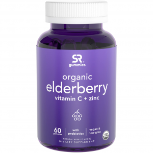 Sports Research Elderberry Gummies Concentrate with Vitamin C, Zinc & Probiotics for Immune Suppor