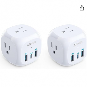 Amazon - Anker 321 20W 6 合 1 USB 立方體擴展電源接線板 2件，直降$16