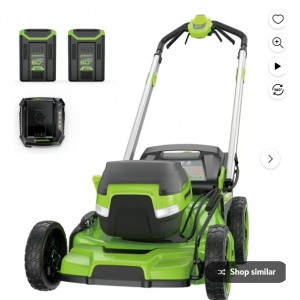 Walmart - Greenworks 60V 21 英寸自动割草机，配有 (2) 块 5.0 Ah 电池和快速充电器，直降$151 