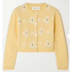 SHUSHU/TONG Embroidered wool-blend cardigan