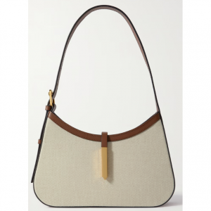 DEMELLIER Tokyo leather-trimmed cotton-canvas shoulder bag