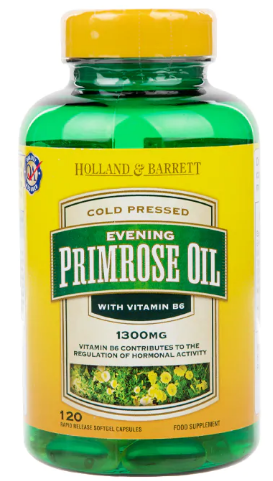 Holland & Barrett Natural Evening Primrose Oil 120 Capsules 1300mg plus Vitamin B6