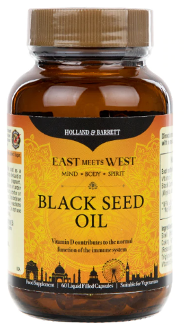Holland & Barrett East Meets West Blackseed Oil 60 Liquid Capsules