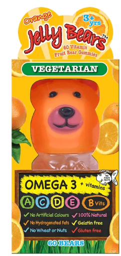 Jelly Bears Omega 3 Orange Fruit Bear 60 Chewables