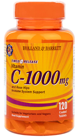 Holland & Barrett Timed Release Vitamin C with Rose Hips 120 Caplets 1000mg