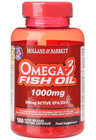Holland & Barrett Omega 3 Fish Oil Concentrate 100 Capsules 1000mg
