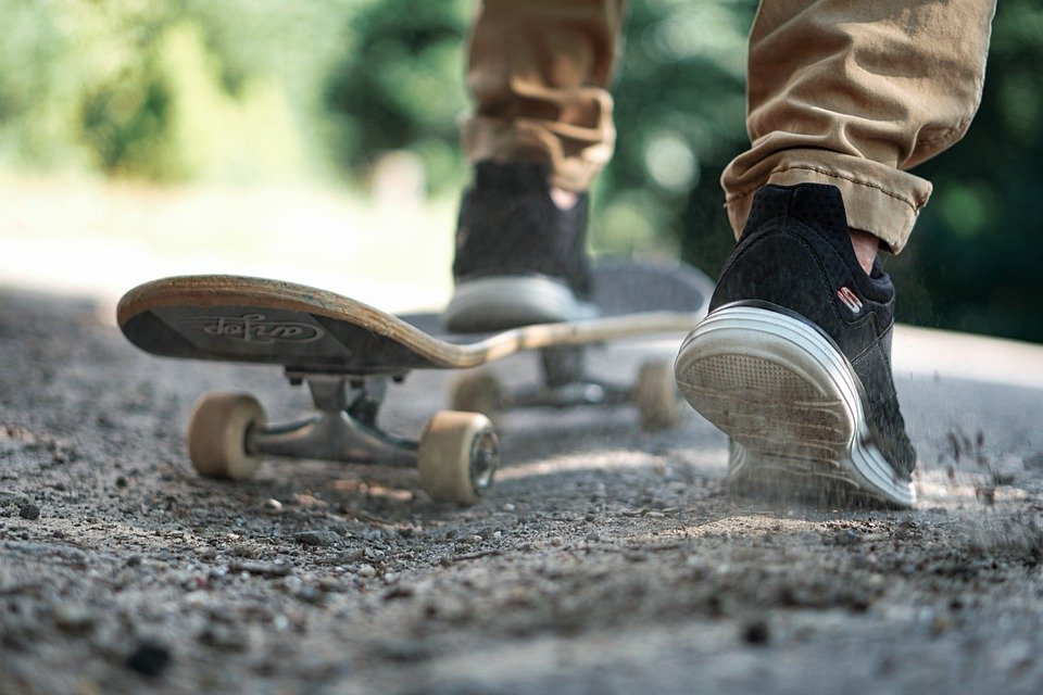 Skateboard, Shoes, Active, In The Free