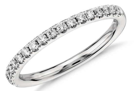 Riviera 密钉钻石戒指14k 白金（1/4 克拉总重量）