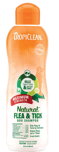 TropiClean 美国制造的天然跳蚤和虱子洗发水