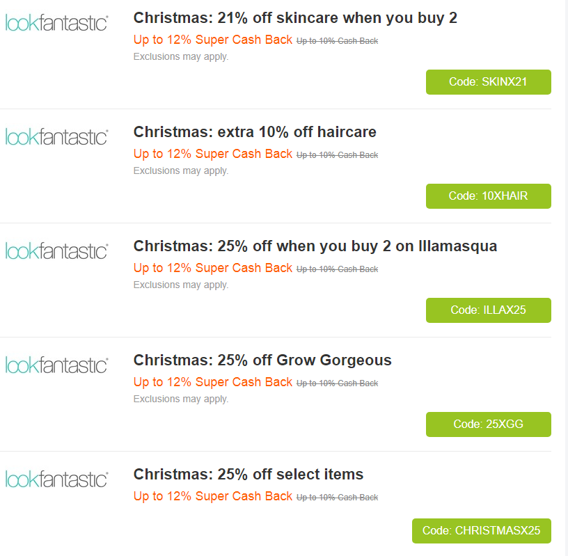 Christmas 2022 Cash Code Lookfantastic Up To 12% Cashback And Limits + Saving Tips - Extrabux