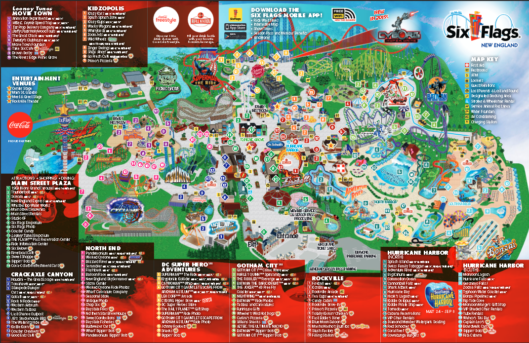 Unofficial On Line Guide To Six Flags New England Tickets Maps