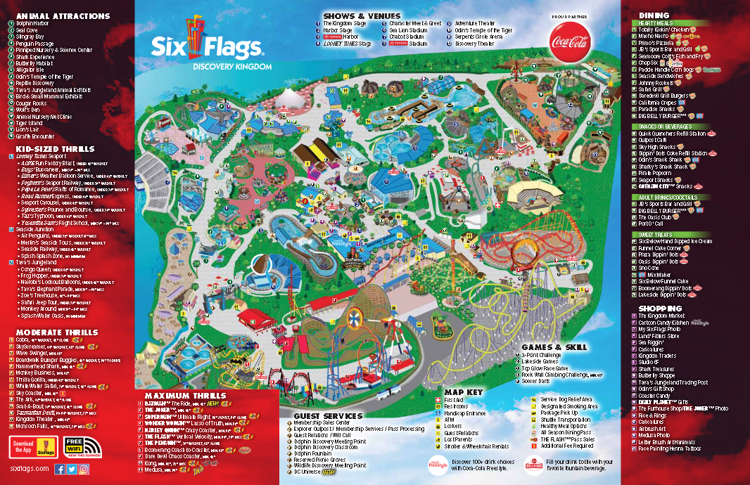 six flags discovery kingdom map