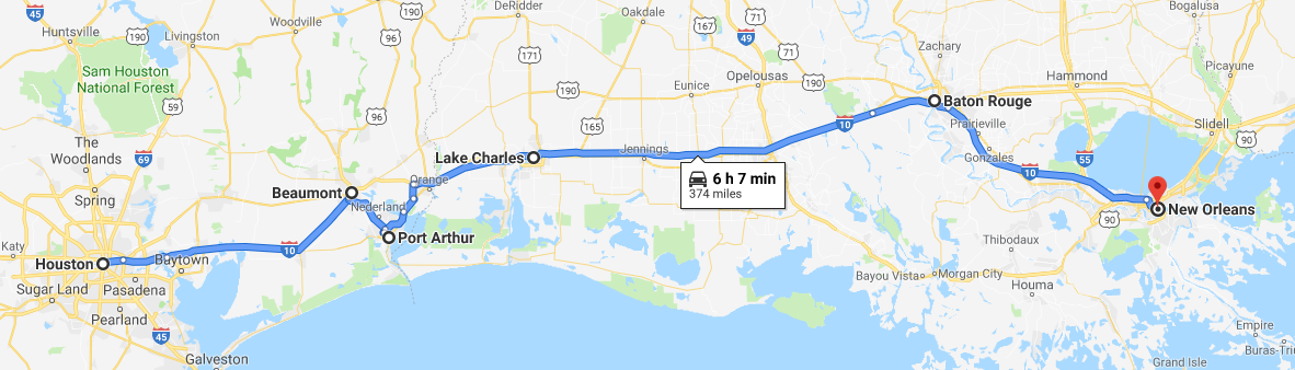 Road Trip from Houston to New Orleans