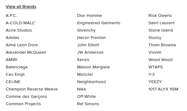 End Clothing上的球鞋品牌