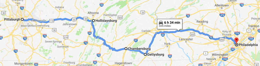 road trip from pittsburgh to philadelphia