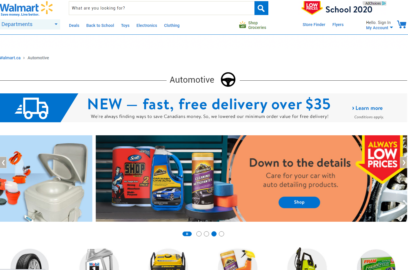 Walmart CA car parts