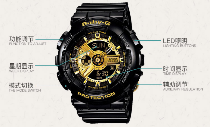 卡西欧（CASIO）手表 BABY-G（BA-110-1A）