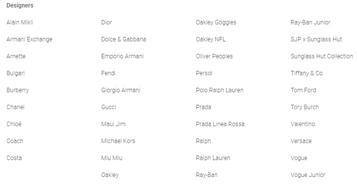 太阳镜品牌 太阳镜品牌