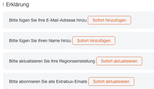 2.3 Wenn die persönlichen Daten leer sind 2.3 Wenn die persönlichen Daten leer sind