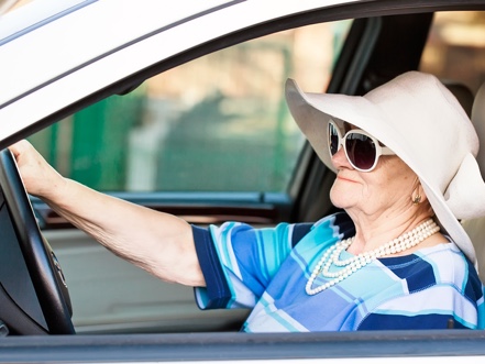 old lady driving old lady driving