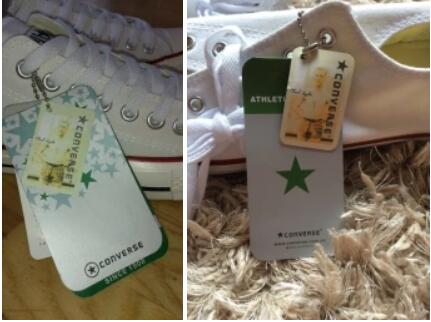 Converse with clearance tag