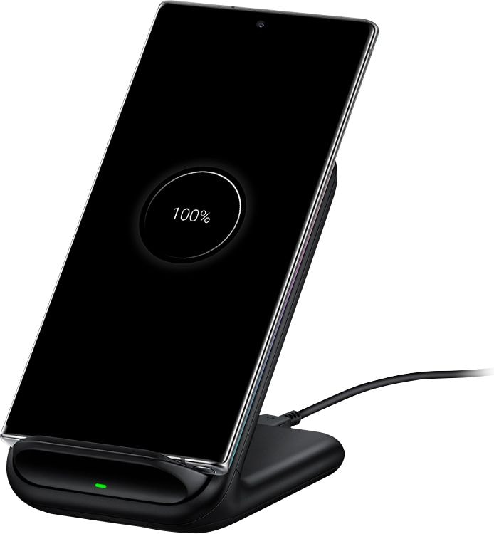 Zoom in on Alt View Zoom 15. Samsung - 15W Qi Certified Fast Charge Wireless Charging Stand for iPhone/Android - Black.