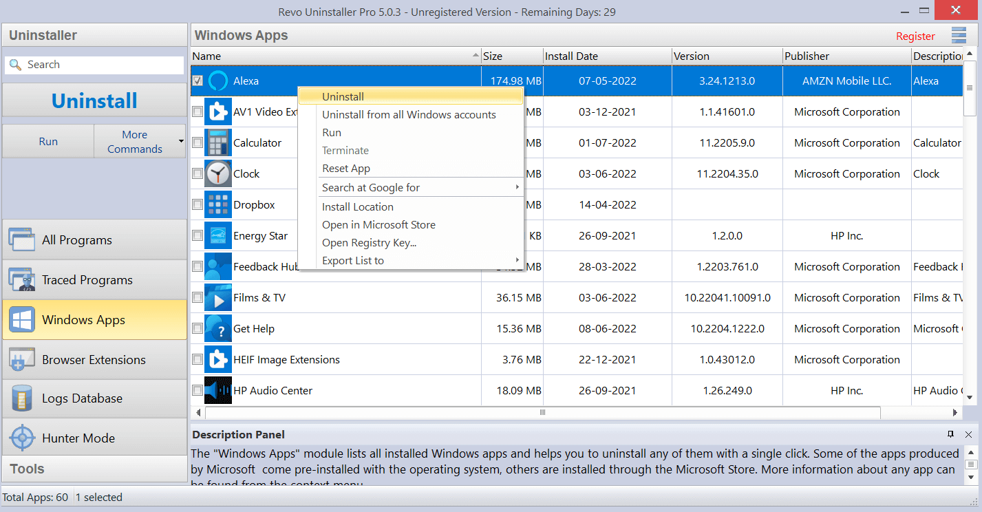 删除 Windows 应用