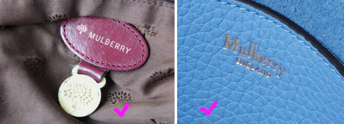 How To Spot a Fake Mulberry Handbag - advice on zips, stitching
