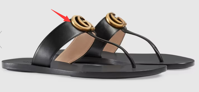 Interlocking G Leather Thong Sandals in Black - Gucci | Mytheresa
