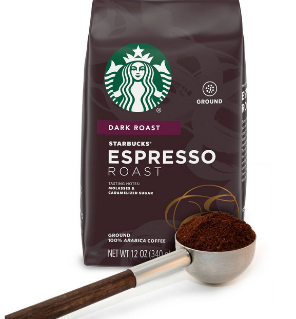 1,starbucks espresso roast dark roast whole bean coffee(点击购买