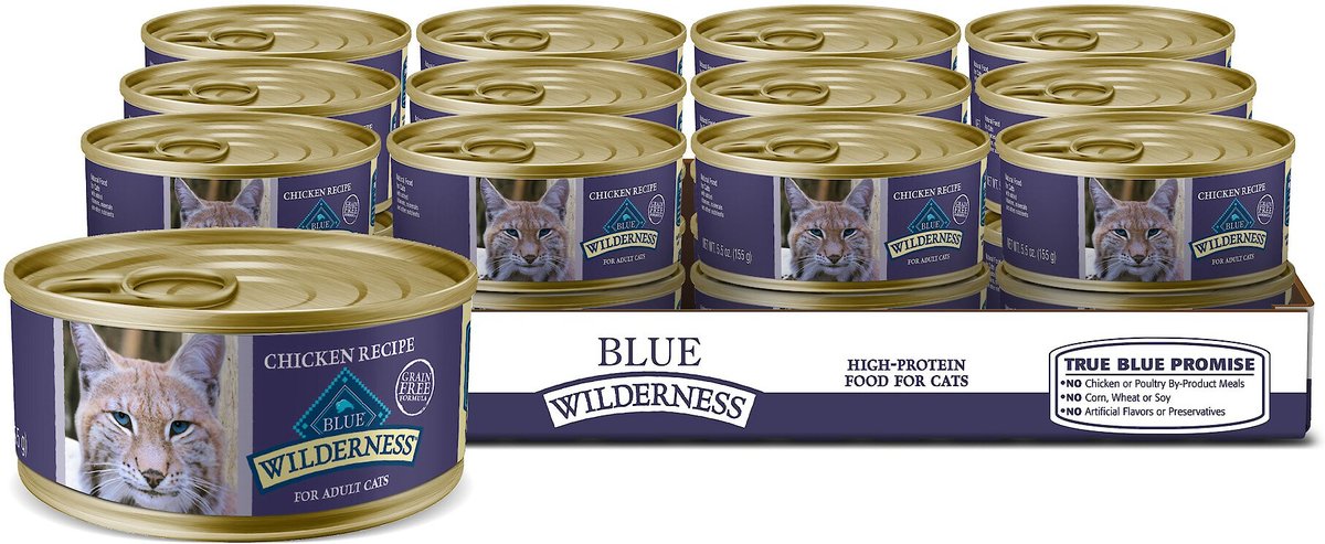 Blue Buffalo Wilderness Chicken Grain-Free Canned Cat Food, 5.5-oz, case of 24 slide 1 of 7 Blue Buffalo Wilderness Chicken Grain-Free Canned Cat Food, 5.5-oz, case of 24 slide 1 of 7