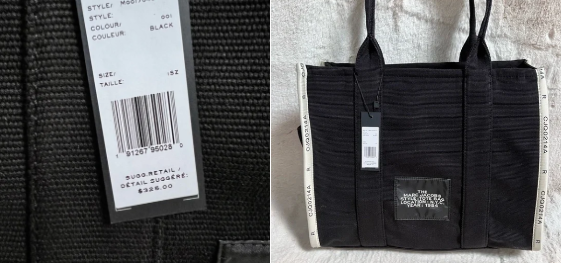 MARC JACOBS THE SMALL TOTE BAG  Authenticating-YKK Zipper, Serial Number &  “Made in” label/Origins 