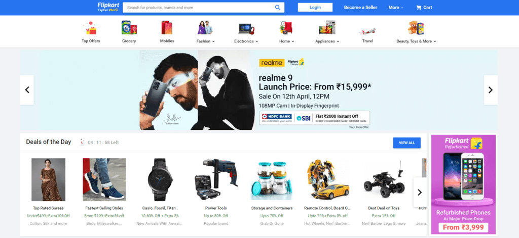 Flipkart 电子商务网站