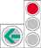 按箭咀指示，只准左转车通行灯号