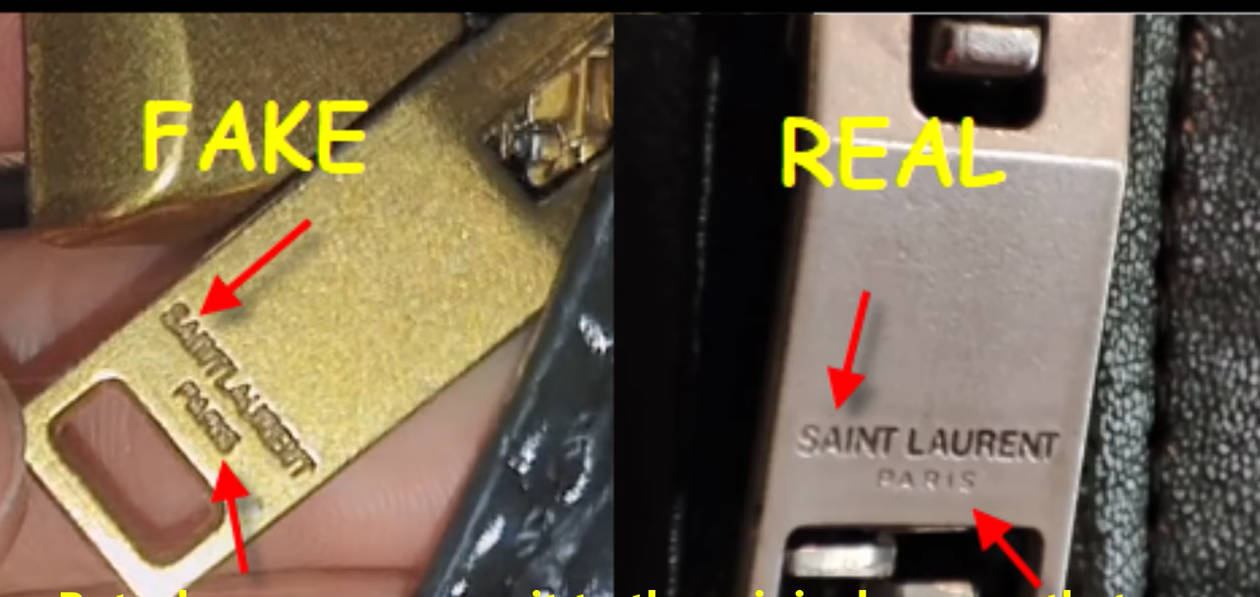 How to spot fake Saint Laurent hobo bag. Real vs fake YSL le 5 a 7 handbag  