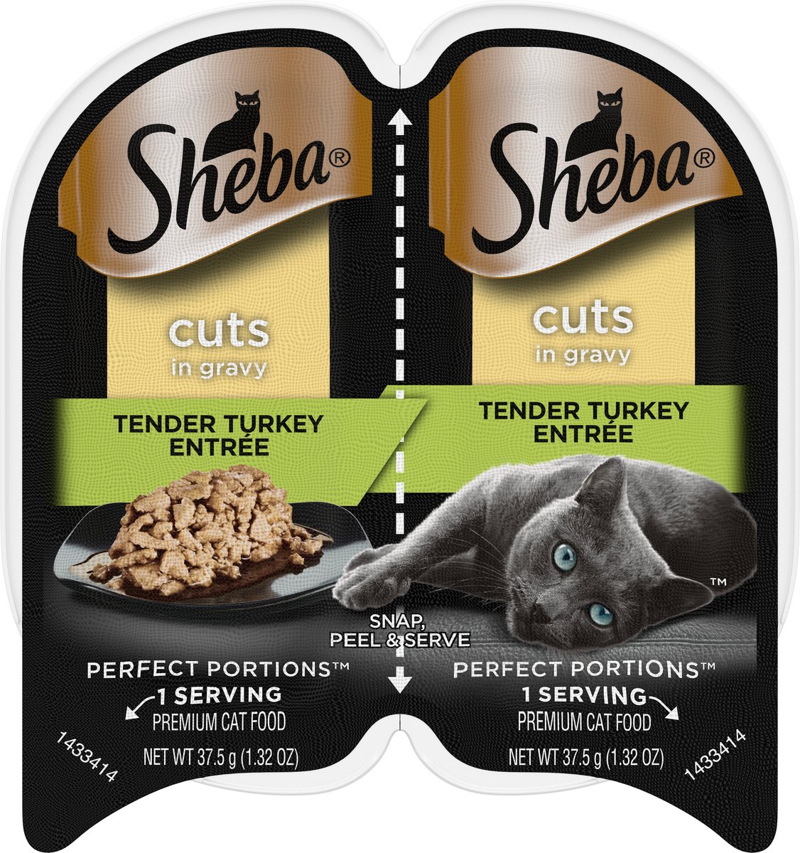 Sheba Perfect Portions Grain Free Tender Turkey Cuts in Gravy Entree Adult Wet Cat Food Trays, 2.6-oz, case of 24 twin-packs slide 1 of 9 Sheba Perfect Portions Grain Free Tender Turkey Cuts in Gravy Entree Adult Wet Cat Food Trays, 2.6-oz, case of 24 twin-packs slide 1 of 9