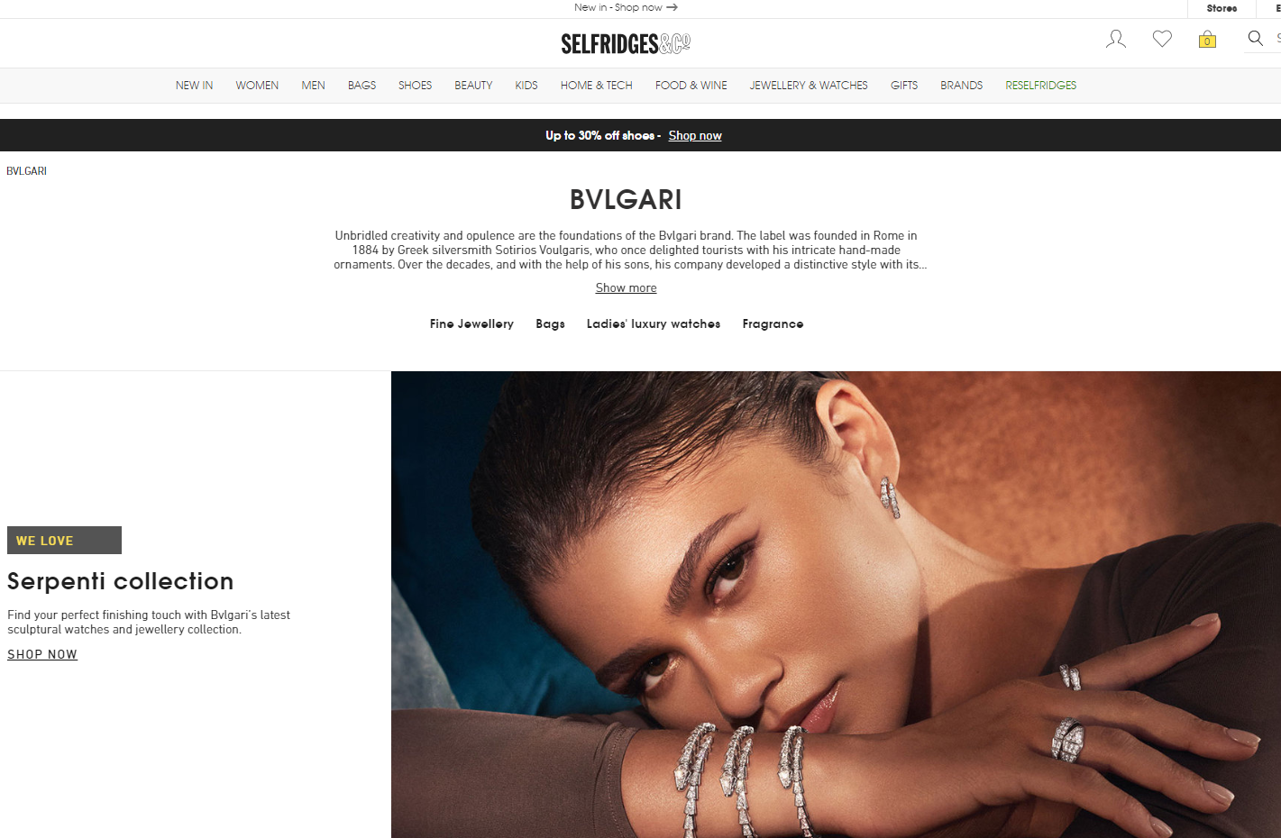 Bvlgari website clearance