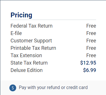 FreeTaxUSA软件价格