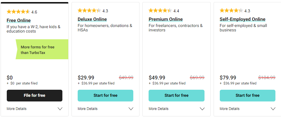 H&R Block报税软件版本