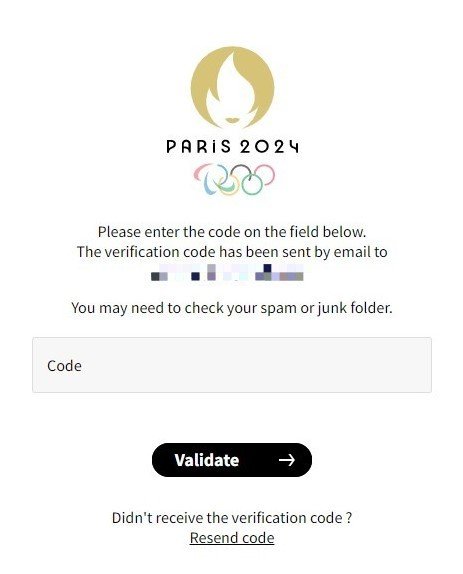 注册抽签巴黎奥运会门票验证码
